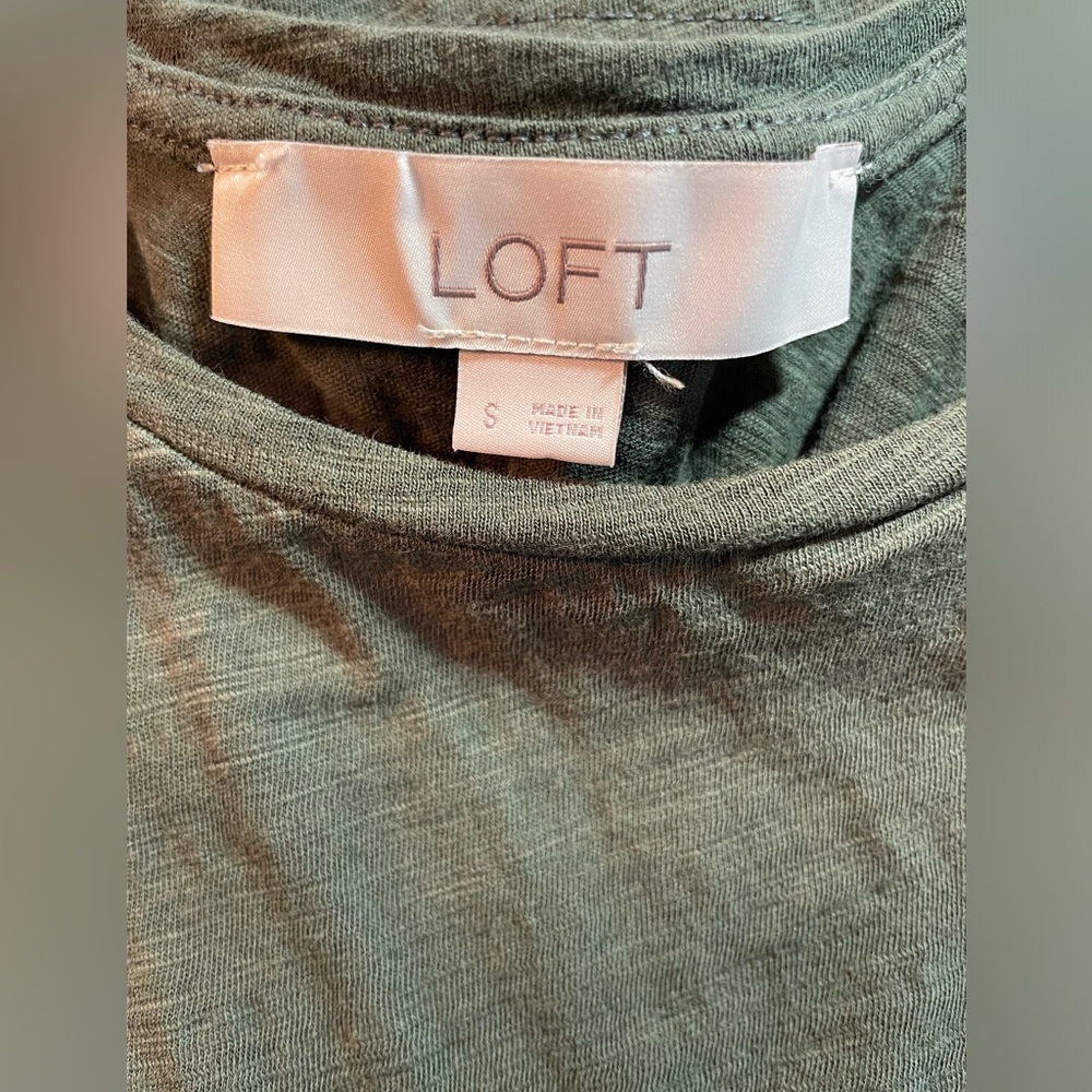 Loft Racerback Tank Small Olive Green